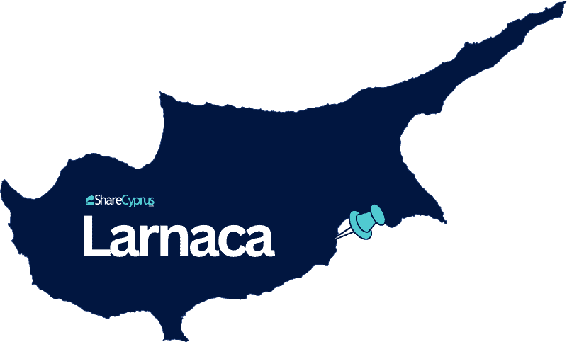 Larnaca Cyprus on the Share Cyprus Map