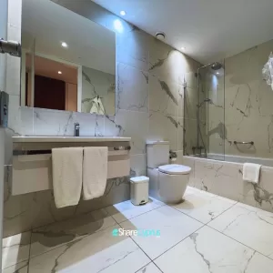 Spacious bathroom at Akti Beach Hotel - Photo by Share Cyprus