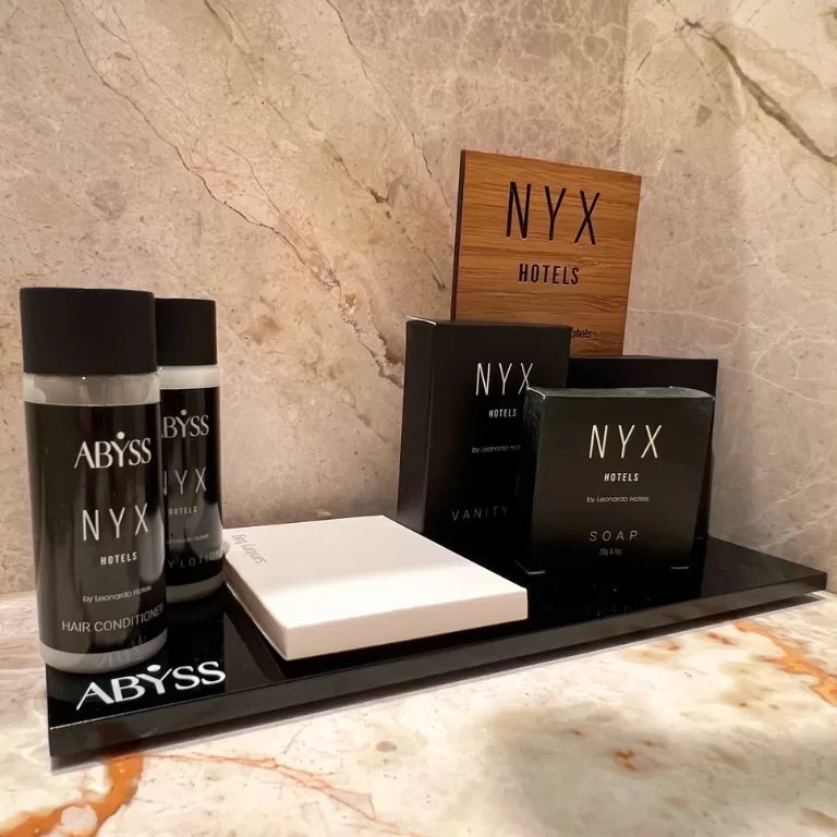 Toiletries at the NYX Hotel Limassol.