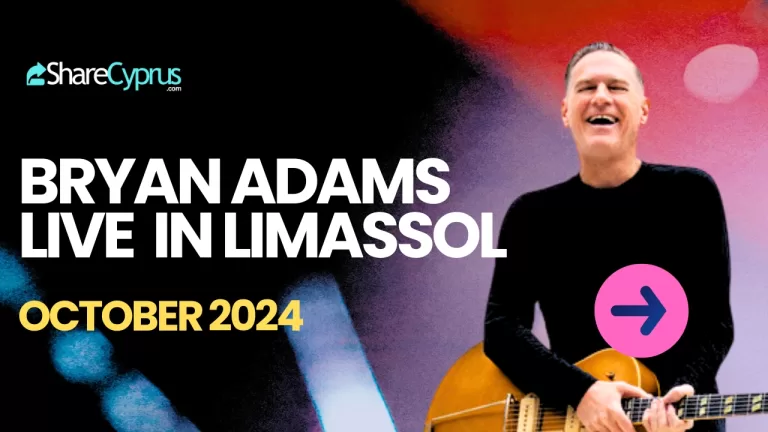 Bryan Adams Cyprus 2024 - Click here for all the details of the Bryan Adams Concert in Cyprus October 2024