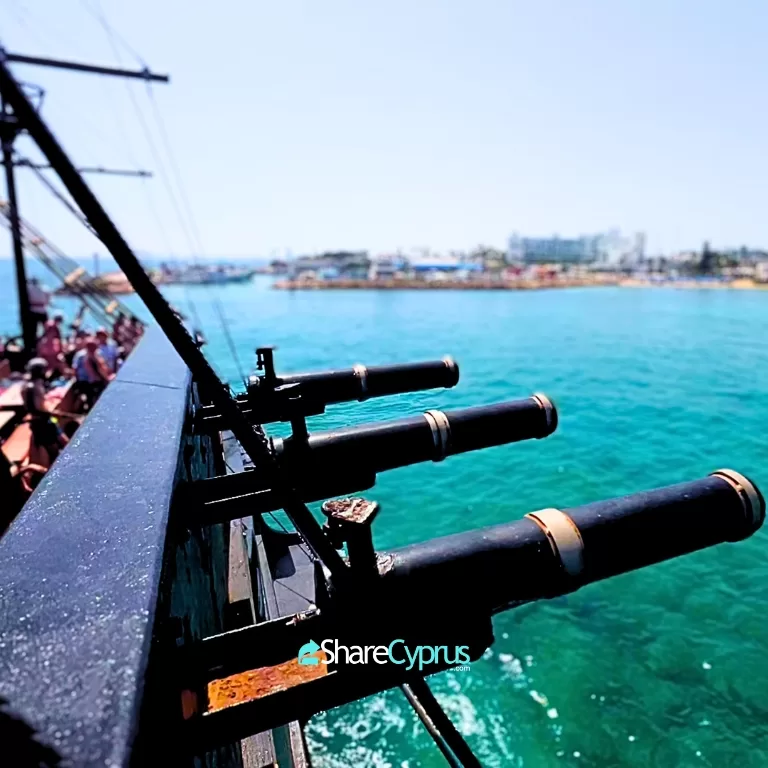 The Black Pearl Pirate Boat Ayia Napa arrives home safely in Ayia Napa Harbour