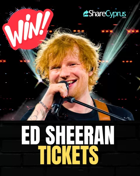 Win tickets to see ED SHEERAN Live in Larnaca Cyprus - September 2024 with Share Cyprus