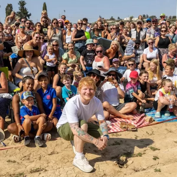 Ed Sheeran visits British troops in Cyprus