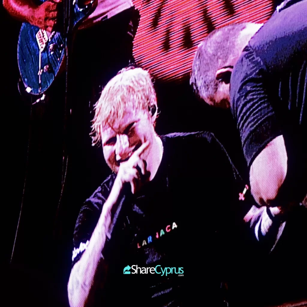 Ed Sheeran receives first aid, on stage in front of thousands of sympathetic fans.